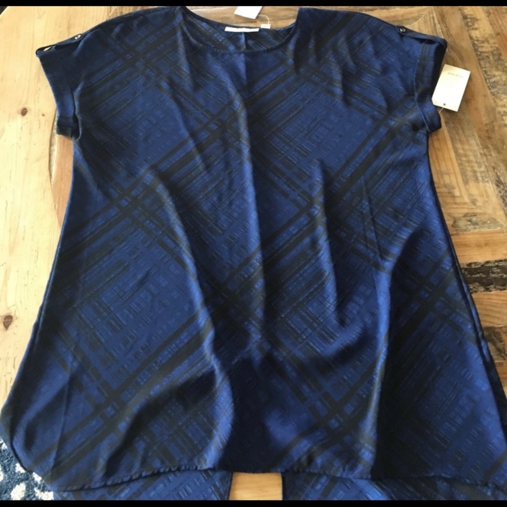 BNWT Sejour blue and black tartan tunic